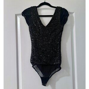 Sequin Short Sleeve Bodysuit